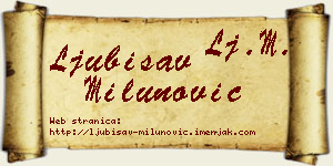 Ljubisav Milunović vizit kartica